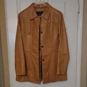 Andrew Marc Tan Leather Jacket